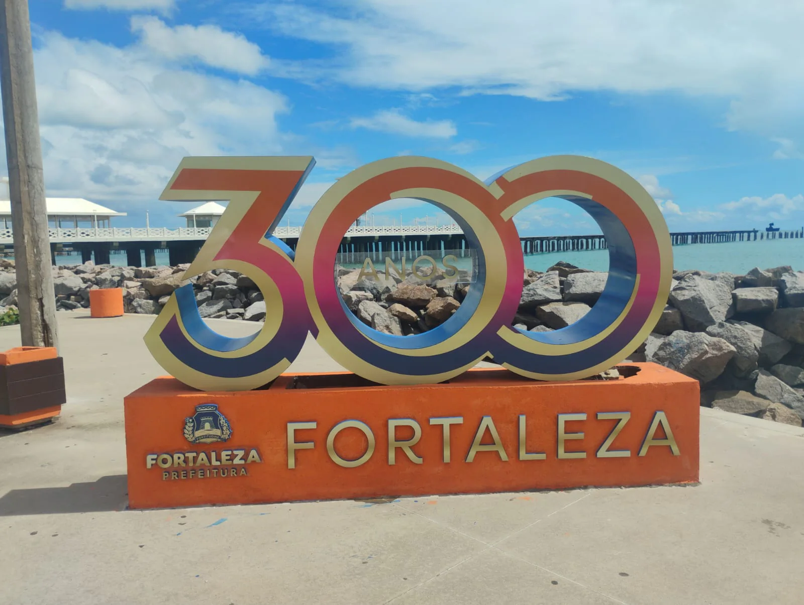 Fortaleza-Schriftzug an der Praia de Iracema